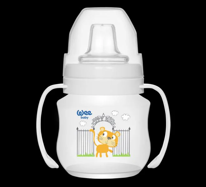 Canuta cu manere si adaptor din silicon WeeBaby (6+ luni), 125 ml foto