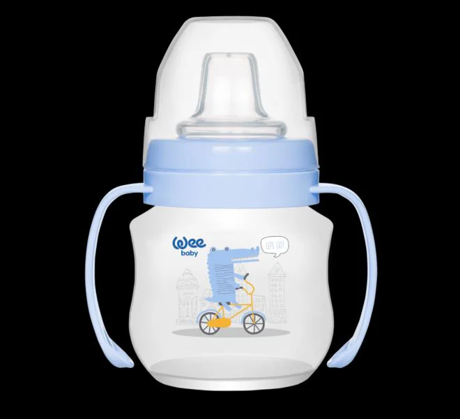 Canuta cu manere si adaptor din silicon WeeBaby (6+ luni), 125 ml foto
