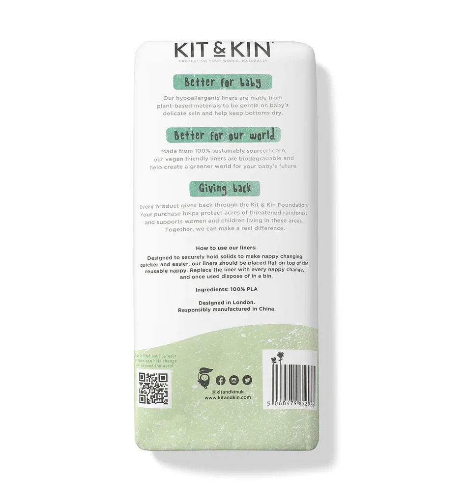 Servetele absorbante biodegradabile Kit&Kin, 100 buc.