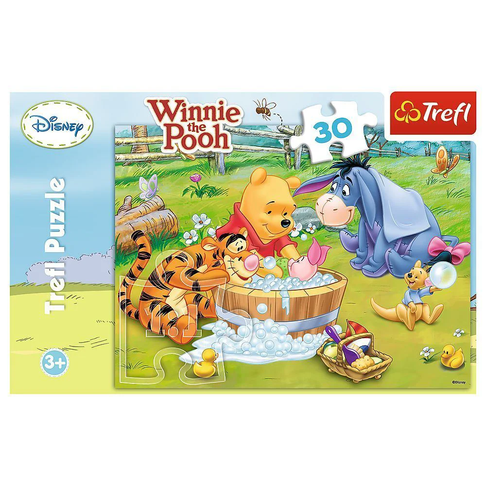 Puzzle Trefl Disney Winnie the Pooh, Porcusorul face baie, 30 piese foto