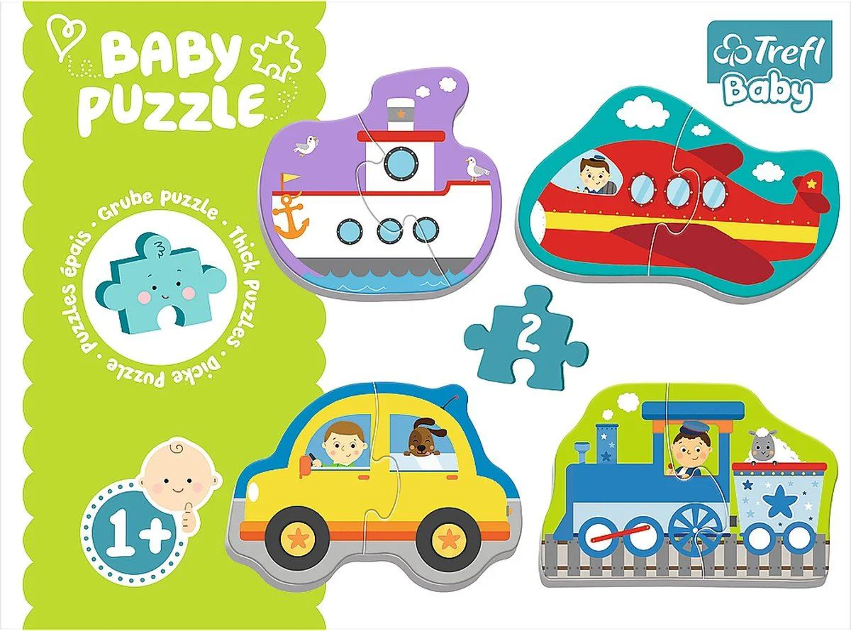Puzzle Trefl 4 in 1 Baby Classic, Vehicule de transport, 2 piese foto