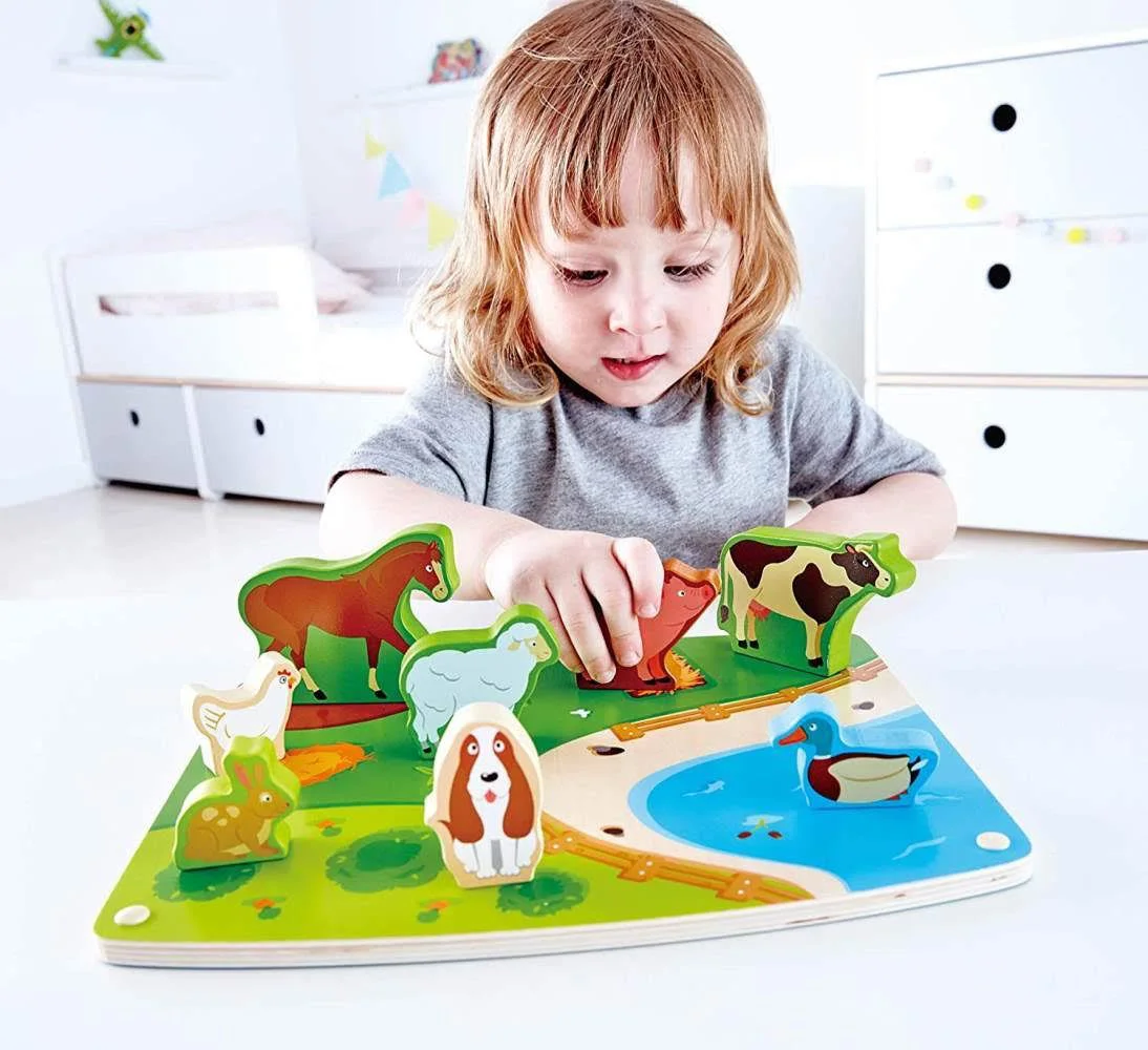 Деревянный пазл Hape Животные на ферме foto