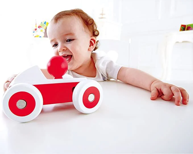 Jucarie din lemn Hape Roadster rulant, Rosu foto