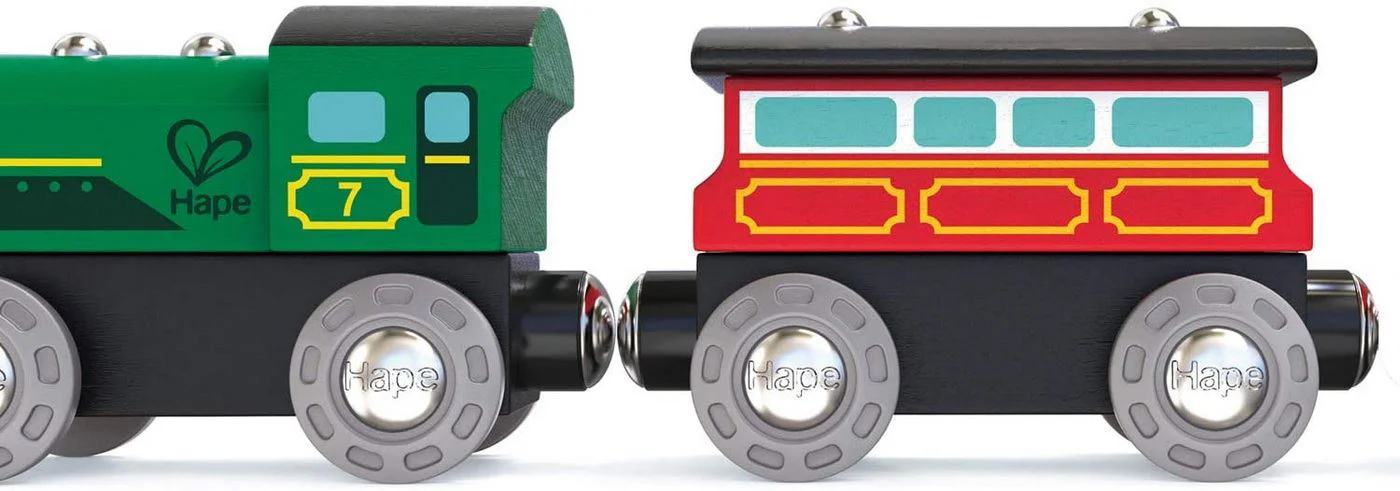 Деревянная игрушка Hape Пассажирский паровоз foto
