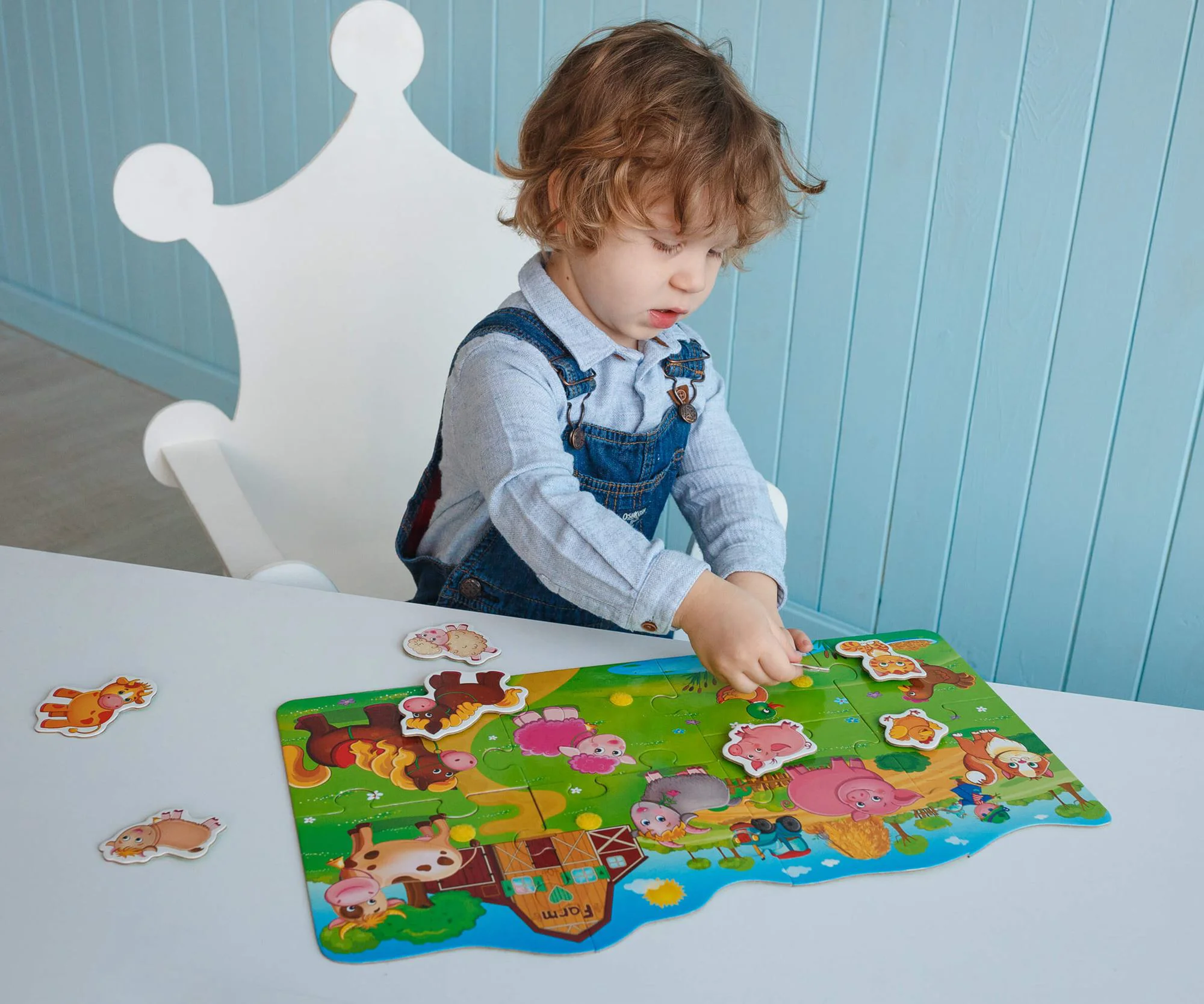 Puzzle cu lipici pentru cei mici Vladi Toys Al cui e puiul?