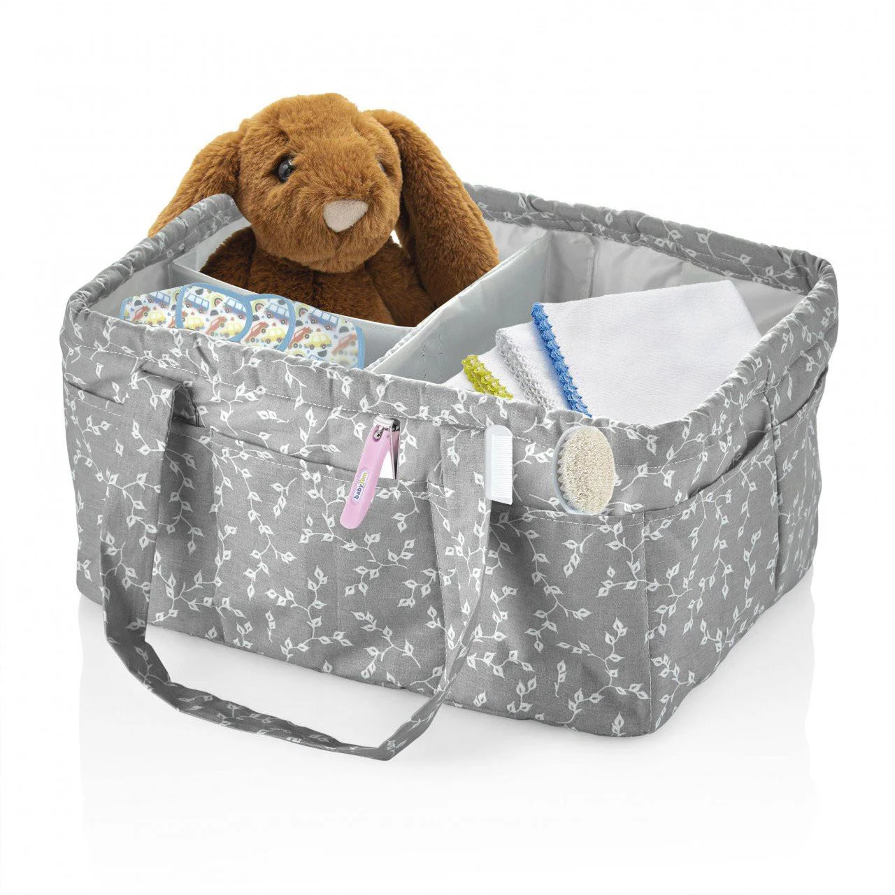 Geanta-organizator pentru scutece si accesorii BabyJem Gri, 25x35 cm