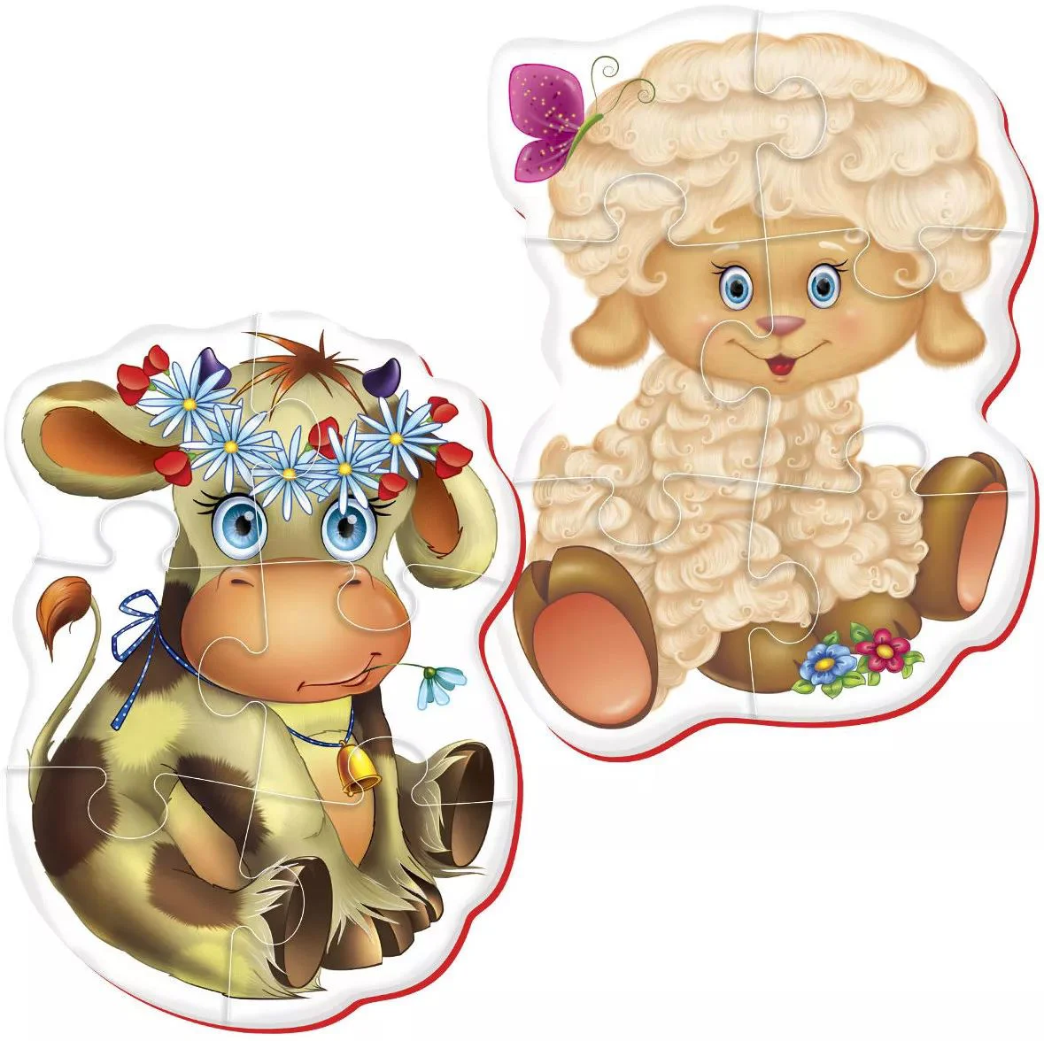 Пазл Baby Roter Kafer Корова и Овца, 12 штук