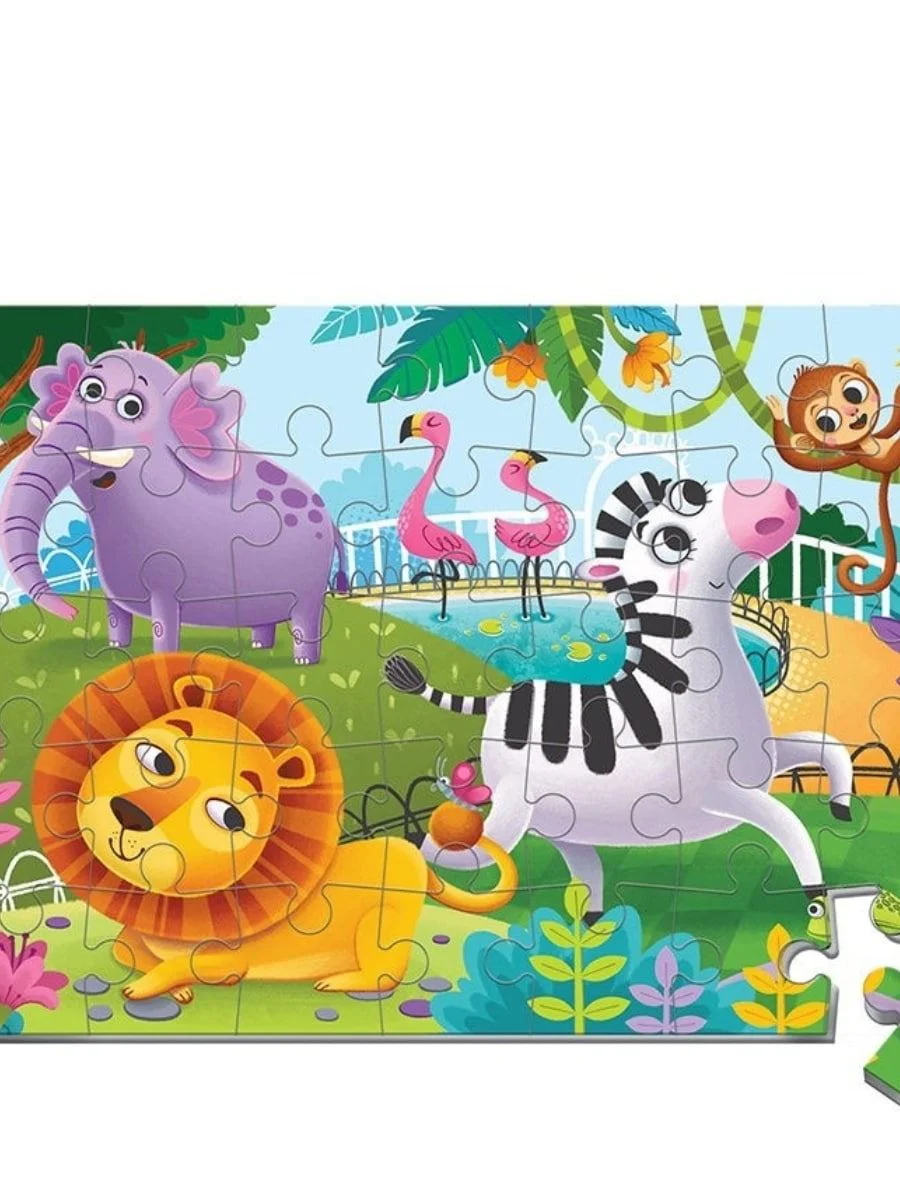 Мягкий пазл Vladi Toys А4 Зоопарк, 35 штук