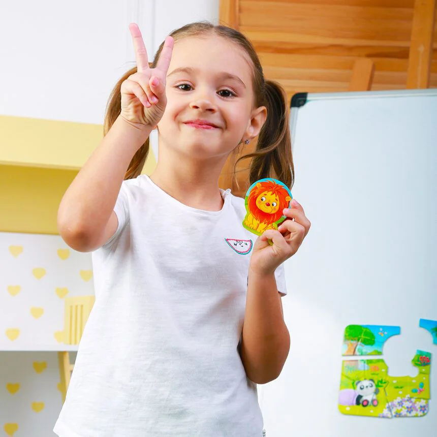 Магнитный пазл Vladi Toys Зоопарк, 14 штук