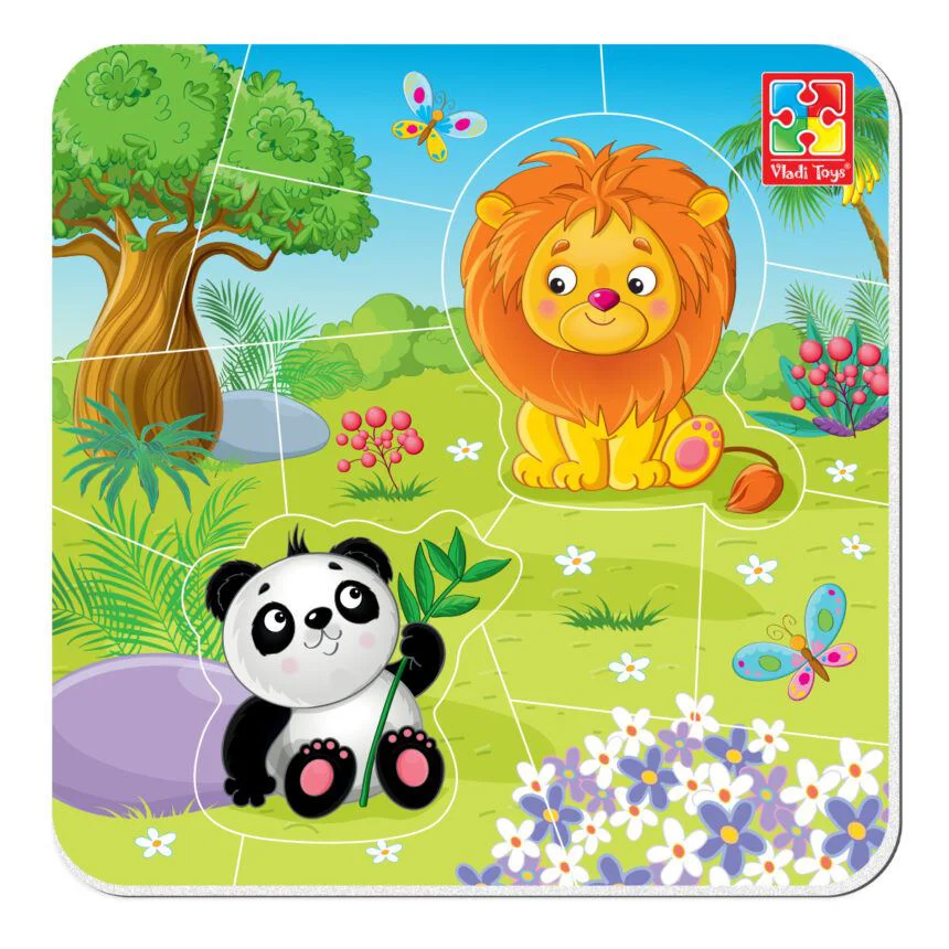 Магнитный пазл Vladi Toys Зоопарк, 14 штук