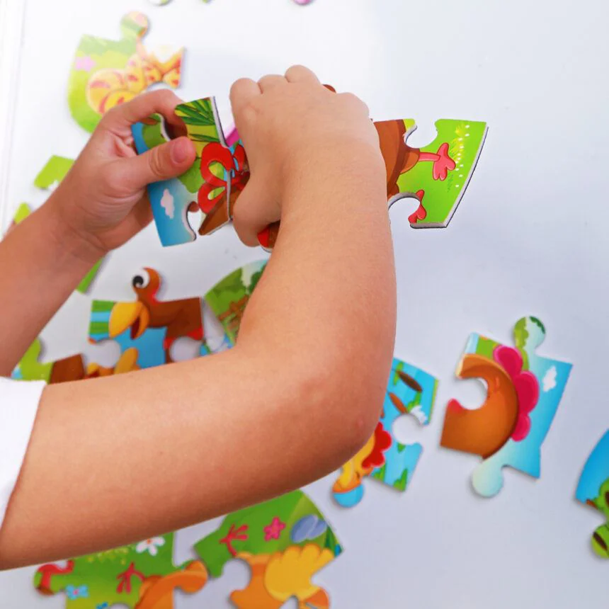 Puzzle magnetic Vladi Toys Gaina si puiul A5, 12 piese foto