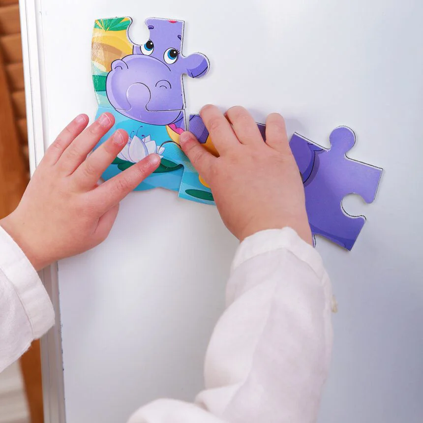 Puzzle magnetic Vladi Toys Hipopotamii А5, 12 piese foto