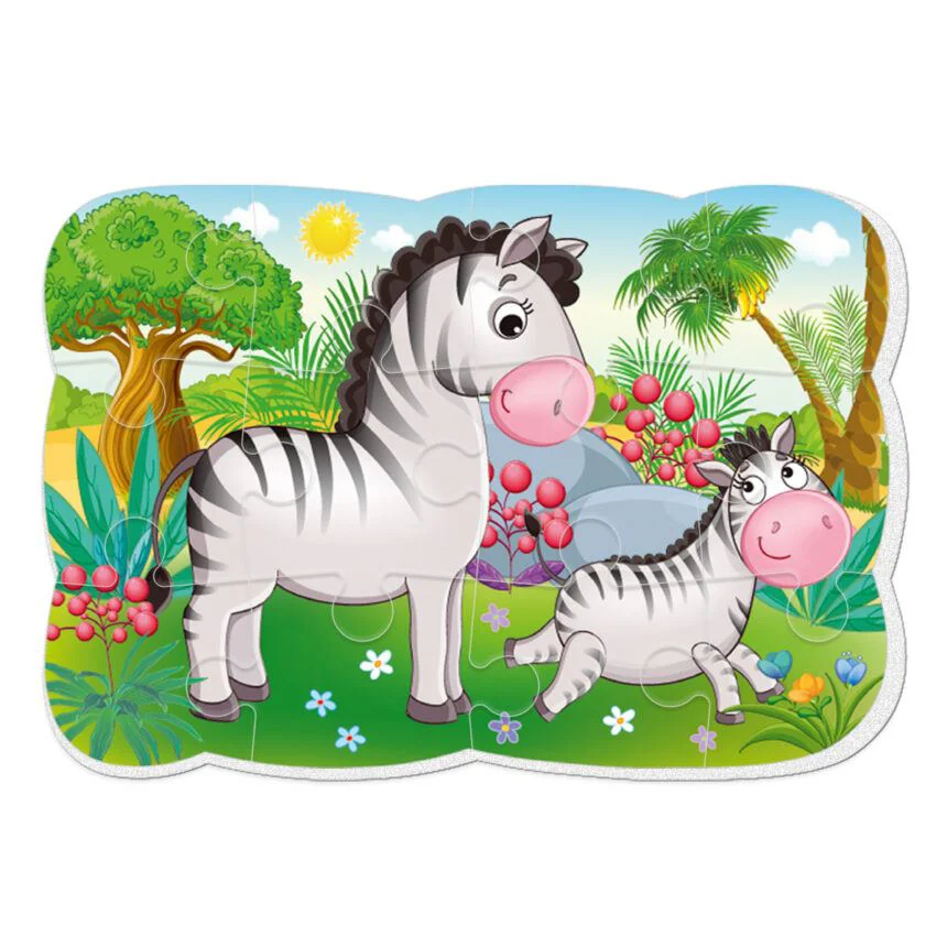 Магнитный пазл Vladi Toys Зебры A5, 12 деталей