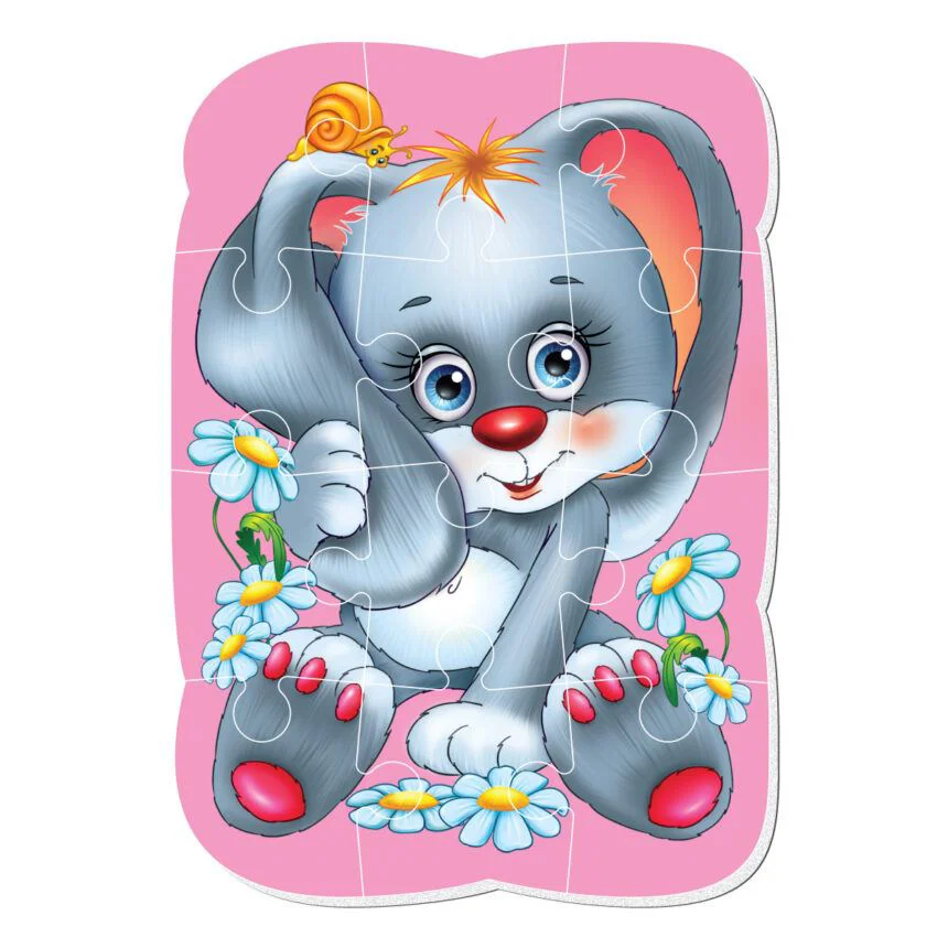Puzzle magnetic Vladi Toys Iepuras A5, 12 piese