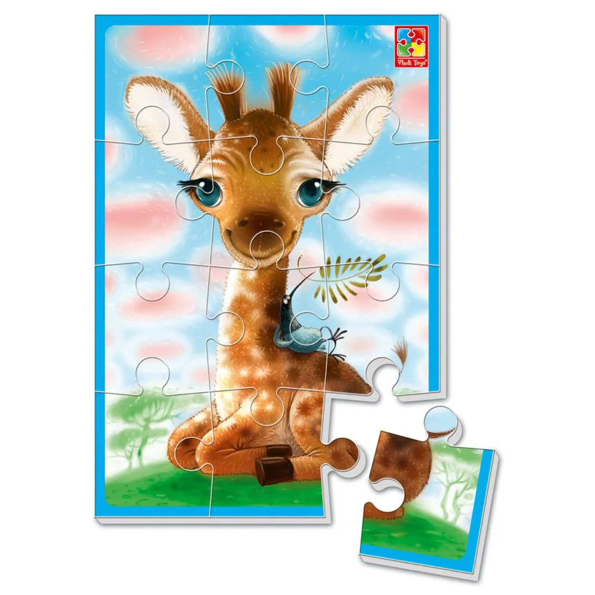 Puzzle moale Vladi Toys Girafa A5, 12 piese foto