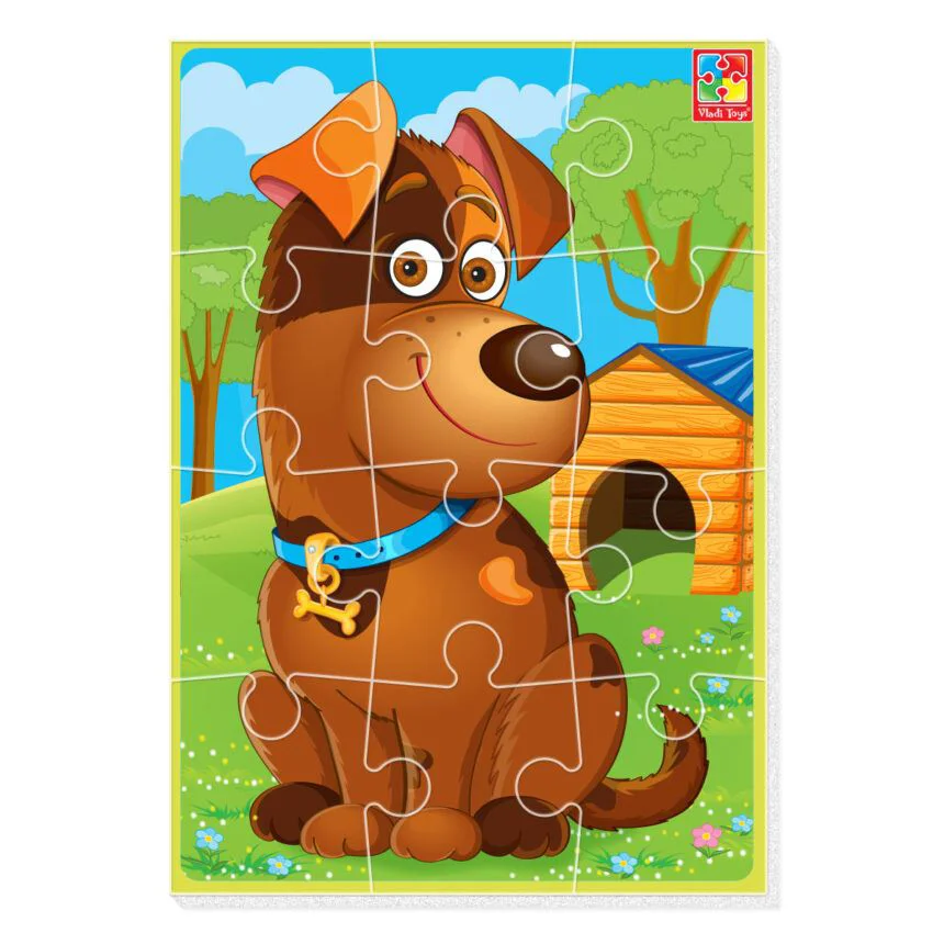 Puzzle moale Vladi Toys Animale, Cainisor A5, 12 piese