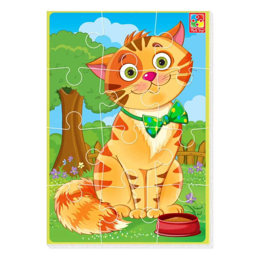 Мягкий пазл Vladi Toys Любимцы, Кот A5, 12 деталей
