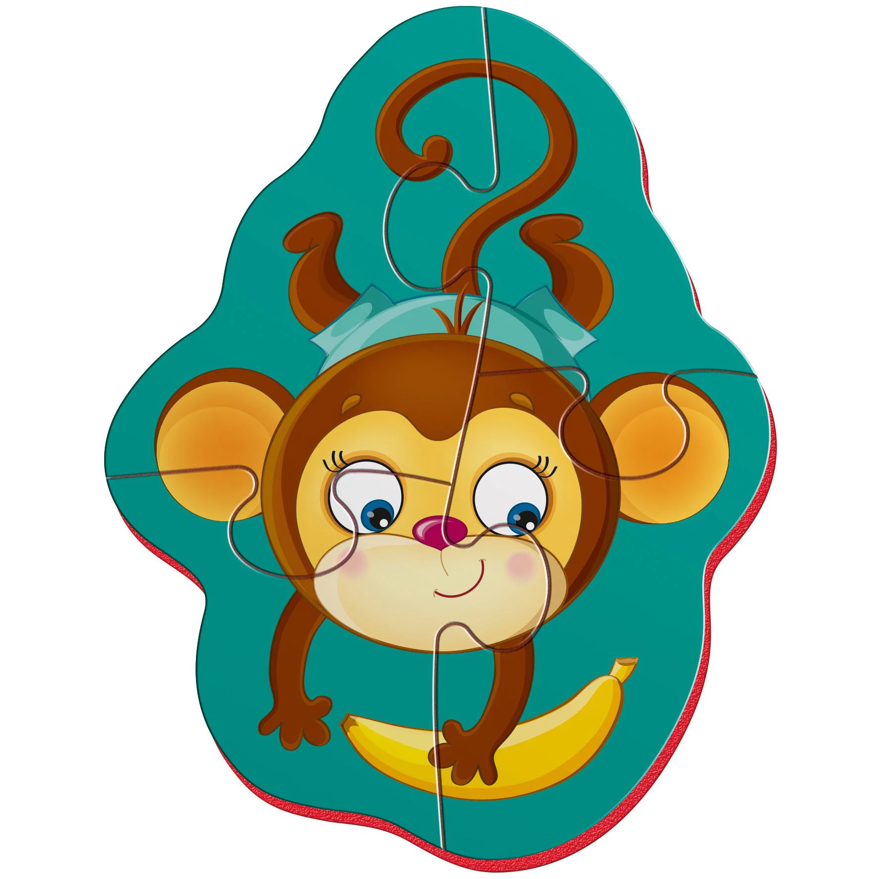 Puzzle magnetic Vladi Toys Baby Leul si Maimuta