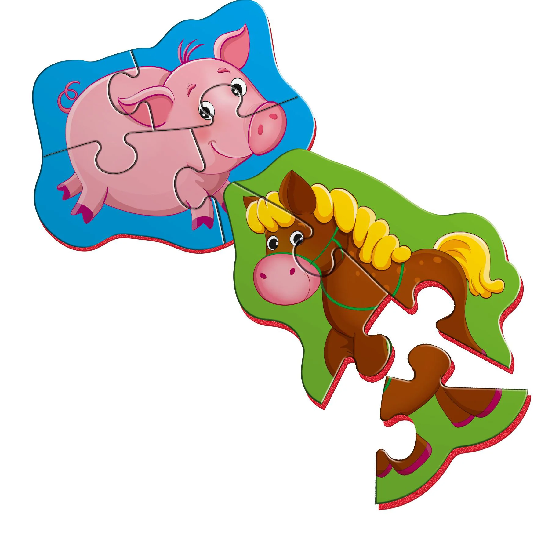 Puzzle magnetic Vladi Toys Baby Calutul si Purcelusul foto