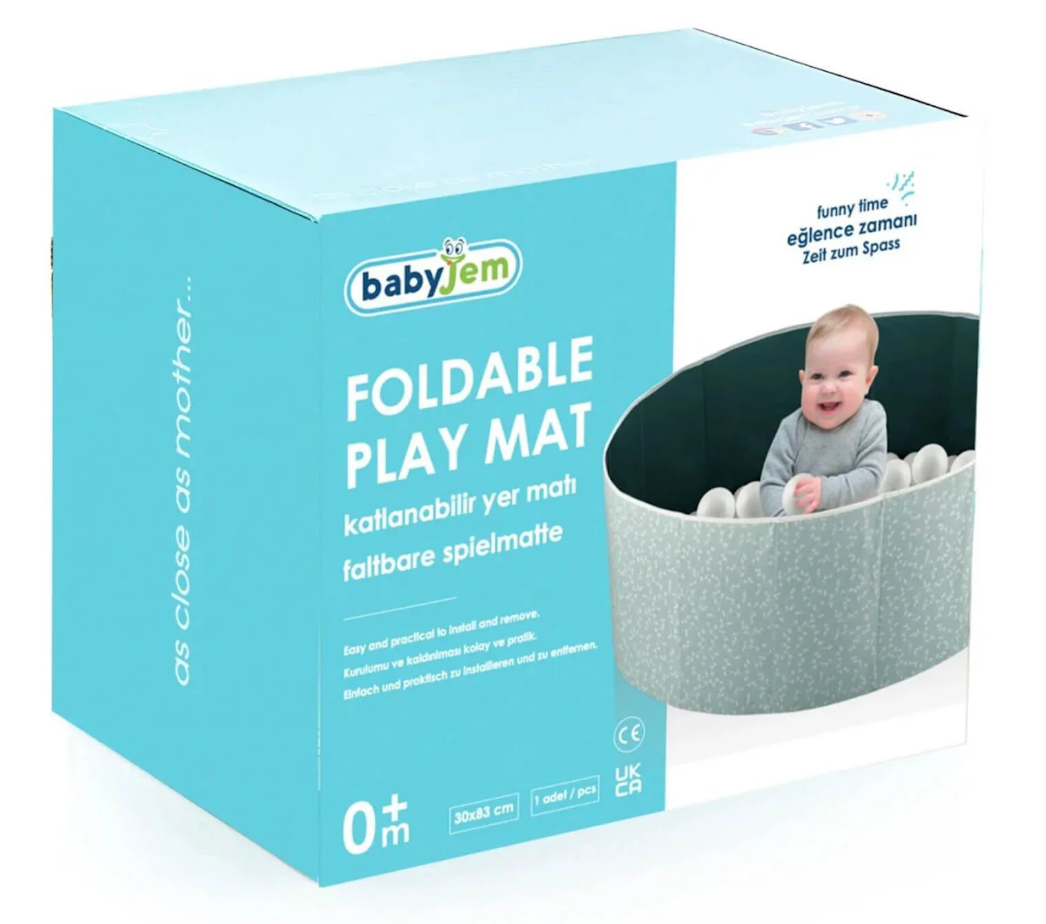 Бассейн с шариками BabyJem Mint, 30x83 см, 100 шариков