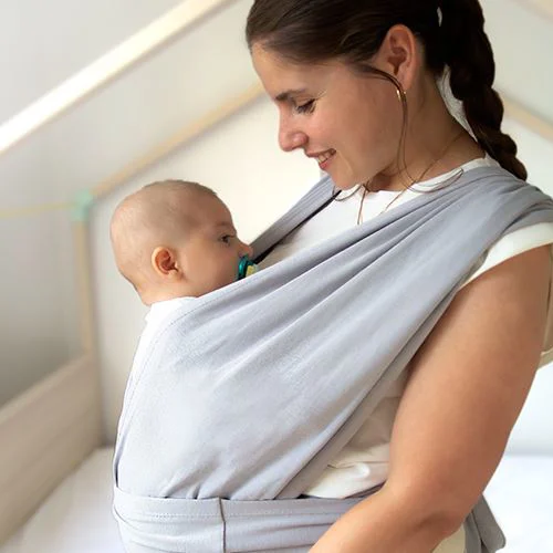 Эластичная переноска BabyJem Grey для младенцев foto