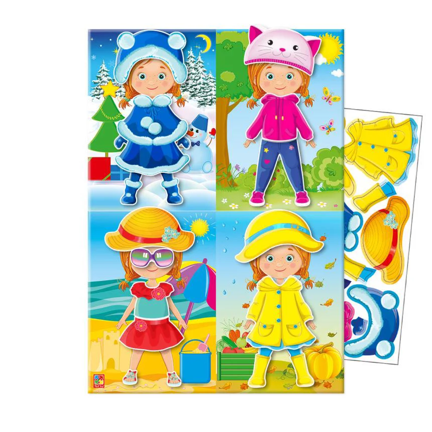 Joc educativ Vladi Toys cu abtibilduri moi, Anotimpurile foto