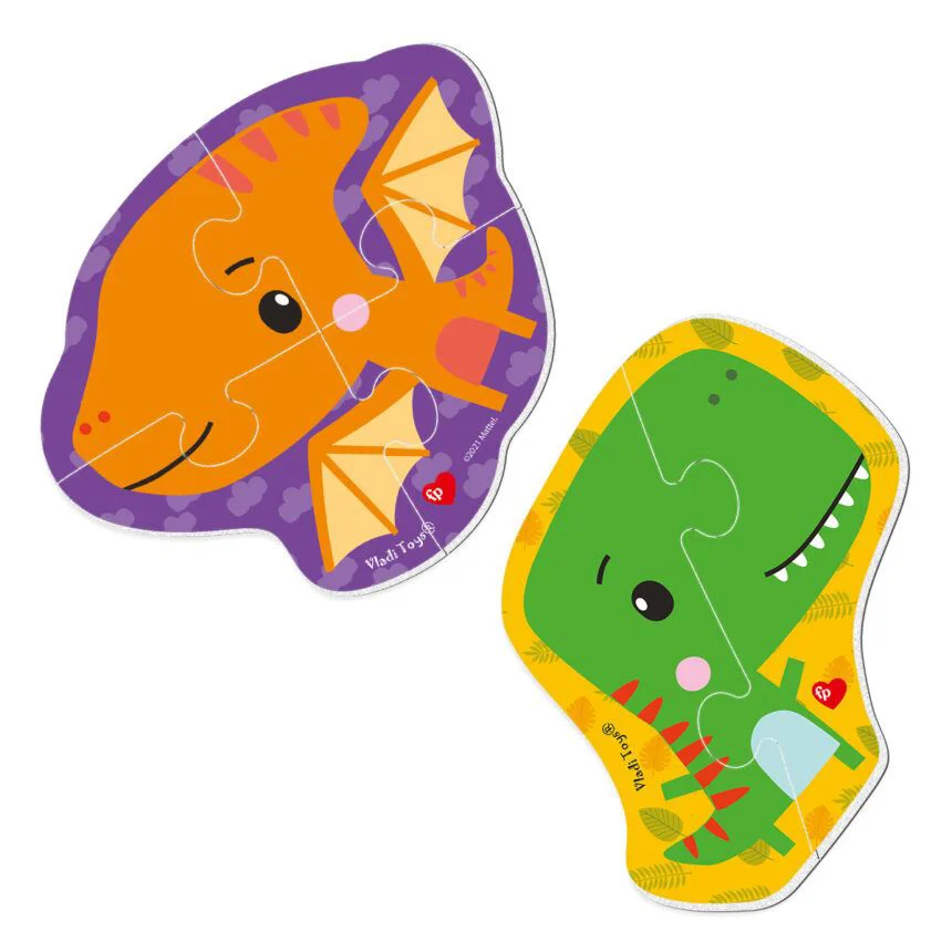 Магнитный пазл Baby Vladi Toys, Fisher Price, Динозаврики