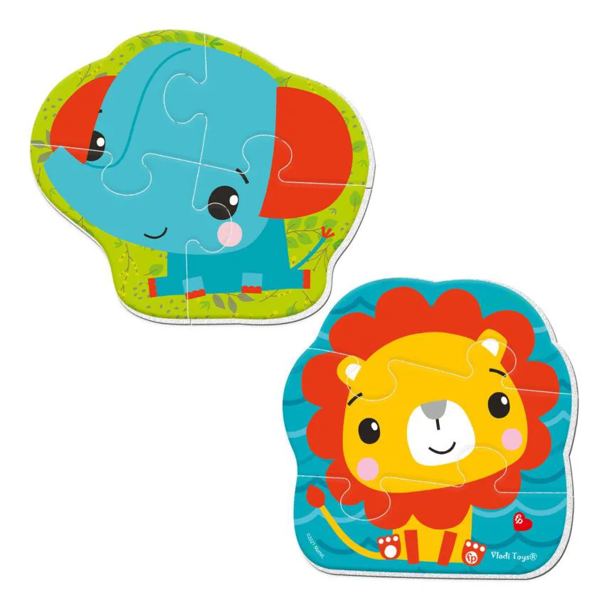 Puzzle magnetic Vladi Toys, Fisher Price, Leul si Elefantul foto