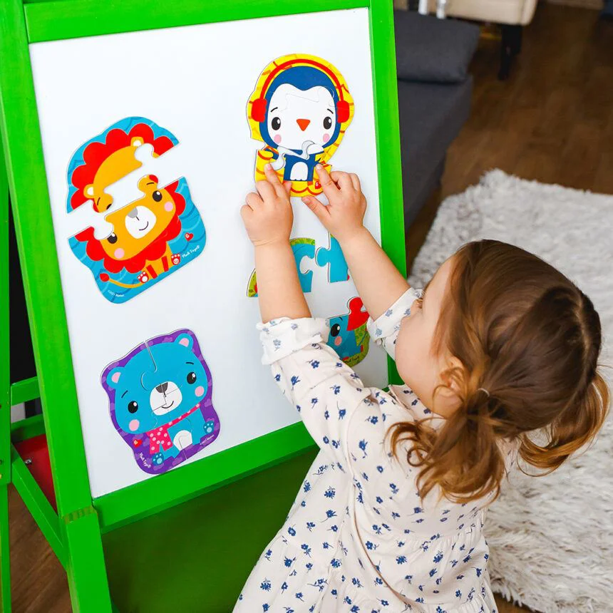 Puzzle magnetic Vladi Toys, Fisher Price, Leul si Elefantul foto
