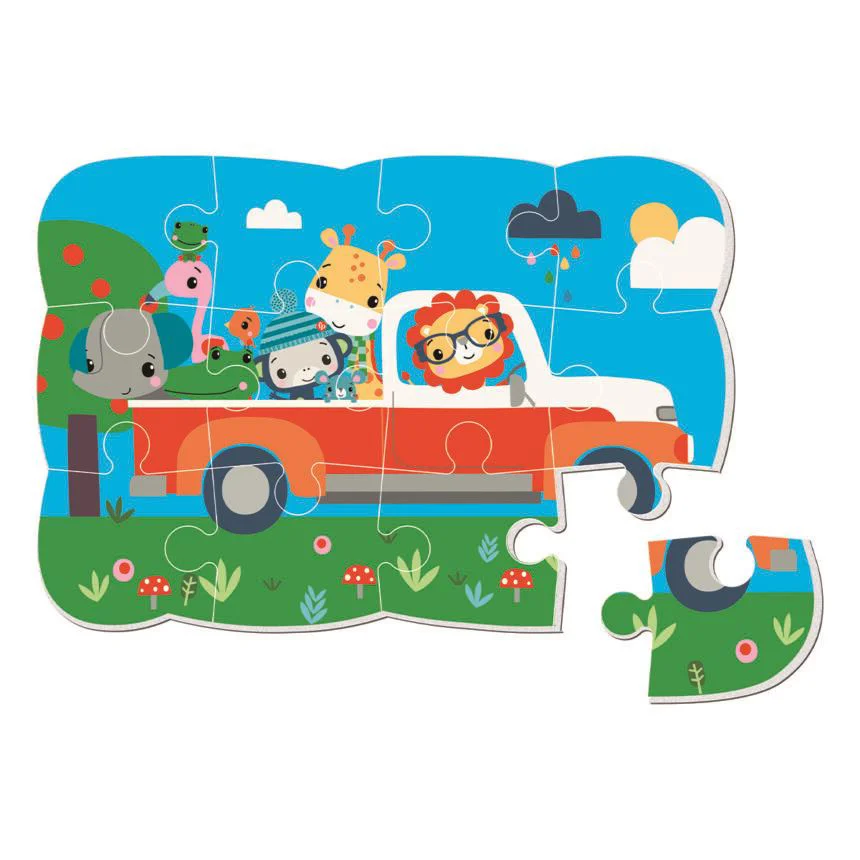Puzzle magnetic Fisher Price A5 Calatoria vesela, 12 piese foto
