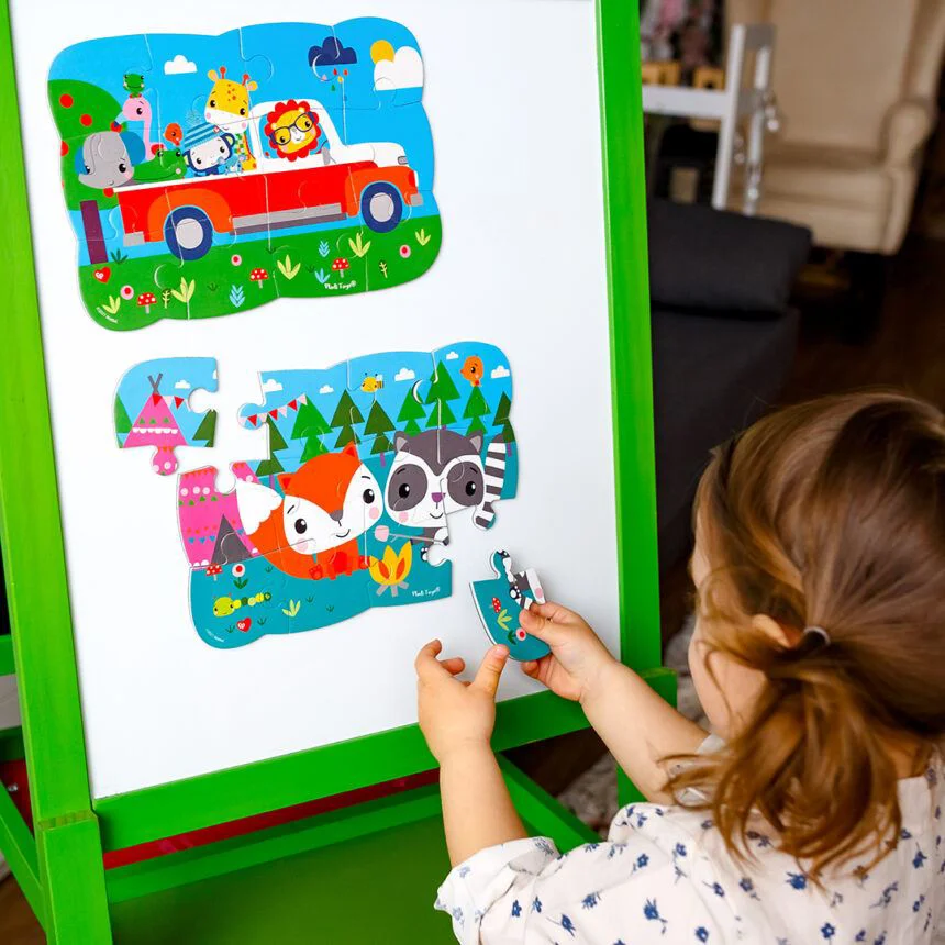 Puzzle magnetic Fisher Price A5 Calatoria vesela, 12 piese foto