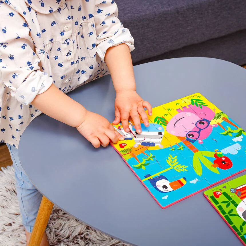Puzzle moale Vladi Toys, Fisher Price, Hipopotamul si Zebra, 25 piese