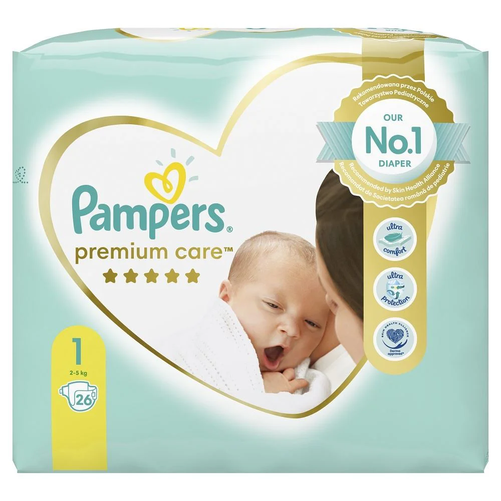 Подгузники Pampers Premium Care 1 New Born (2-5 кг), 26 шт. foto