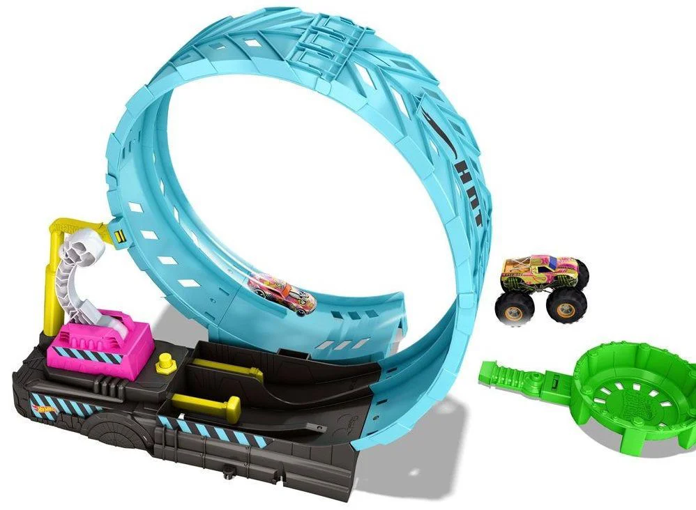 Set de joaca Hot Wheels Pistele monstrului, Straluceste in intuneric