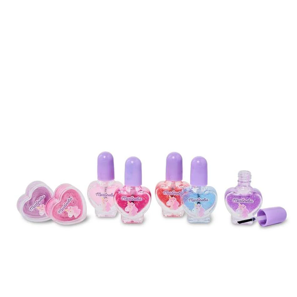 Set de frumusete Martinelia Little Unicorn, 5 lacuri de unghii si 2 luciu de buze foto