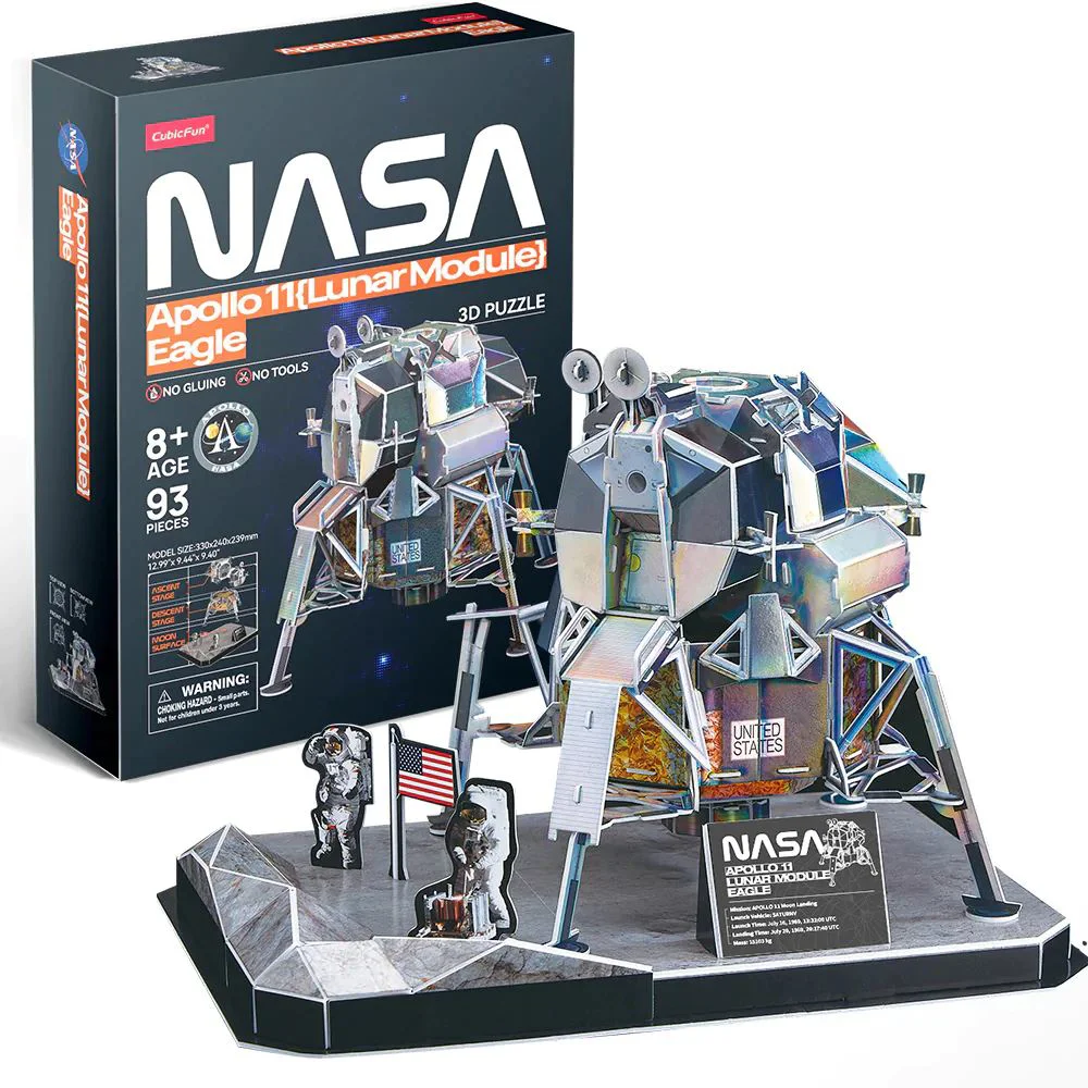 Puzzle 3D Cubic Fun Modulul Lunar "Apollo 11", 93 piese