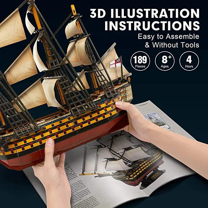 Puzzle 3D CubicFun HMS Victory, 189 piese