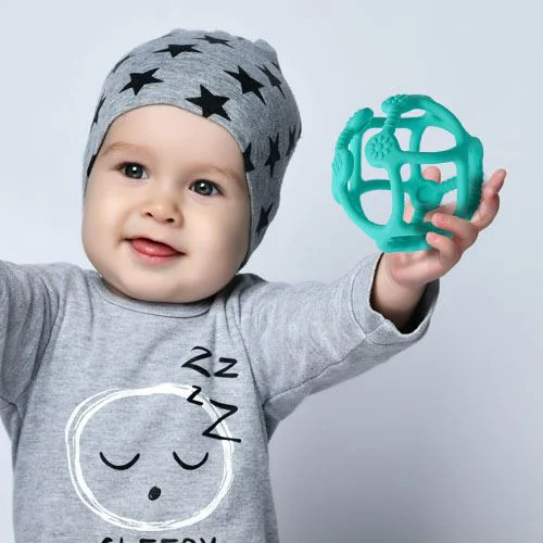 Jucarie pentru dentitie BabyOno din silicon,Verde foto