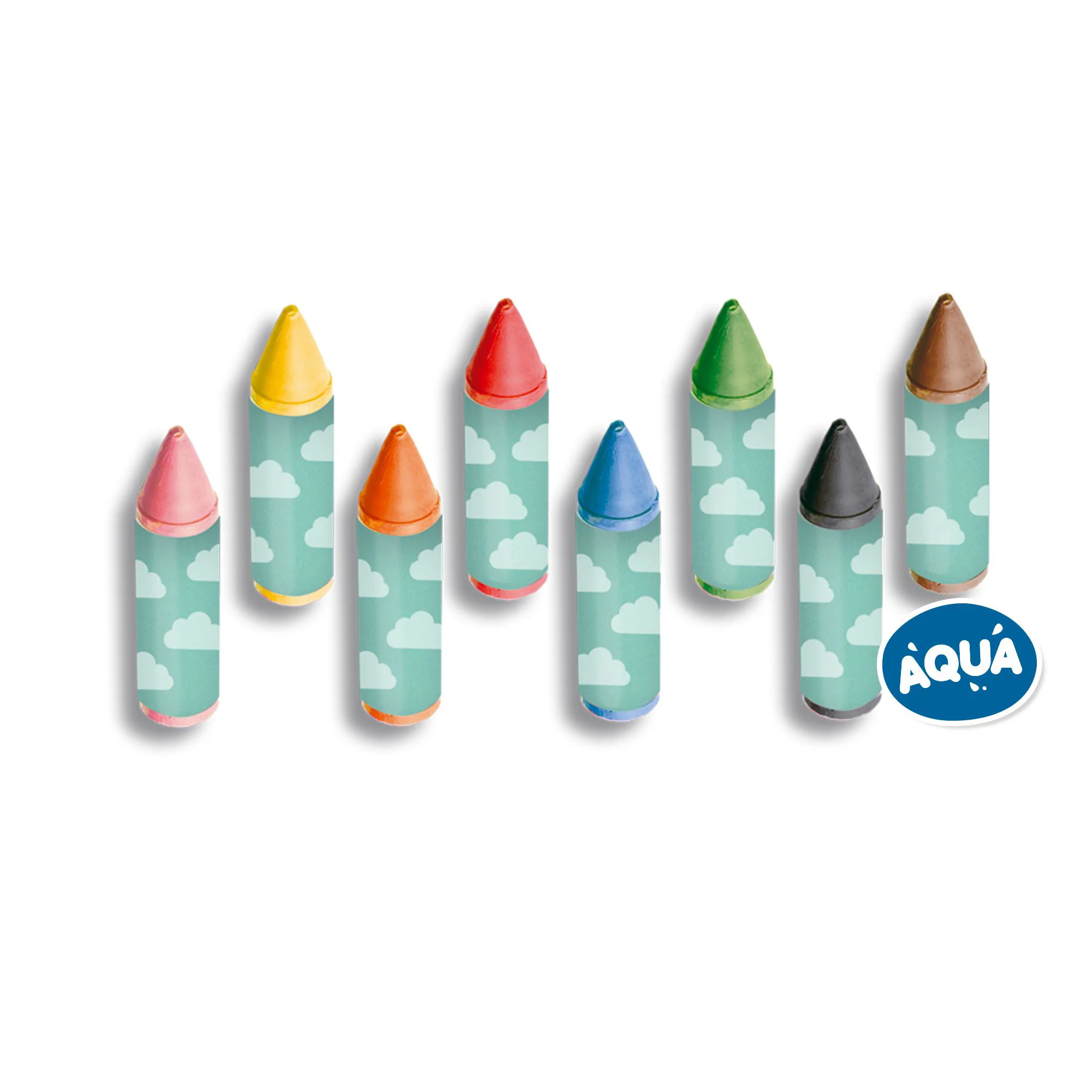 Set creioane colorate pentru baie SES Creative Aqua, 8 culori