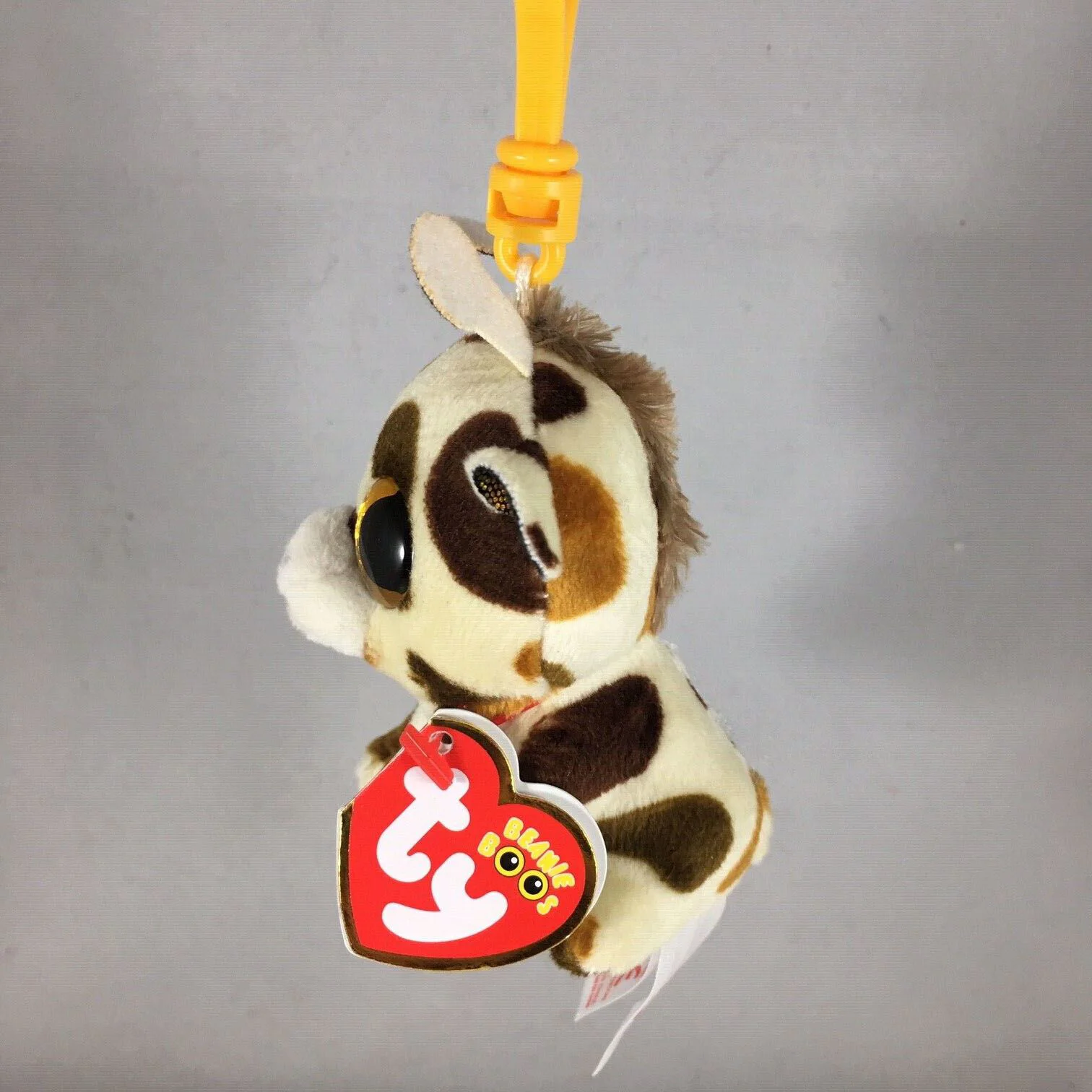 Jucarie breloc TY Beanie Boos, Girafa Stilts, 12 cm foto