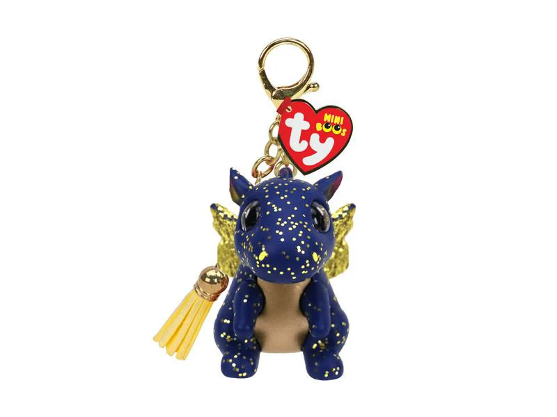Jucarie breloc TY Mini Boos, Dragonul albastru Saffire, 10 cm foto