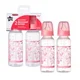 Biberon Tommee Tippee Basics decorat Roz (3+ luni), 250 ml, 2 buc.