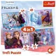 Puzzle Trefl 4 in 1 Disney Frozen 2, Calatorie spre necunoscut (35, 48, 54, 70 piese)