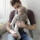 Marsupiu anatomic BabyBjorn Mini Greige cu pozitii multiple de purtare, Mesh