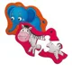 Puzzle magnetic Vladi Toys Baby Elefantul si Zebra foto