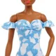 Papusa Barbie Fashionista cu rochie albastra