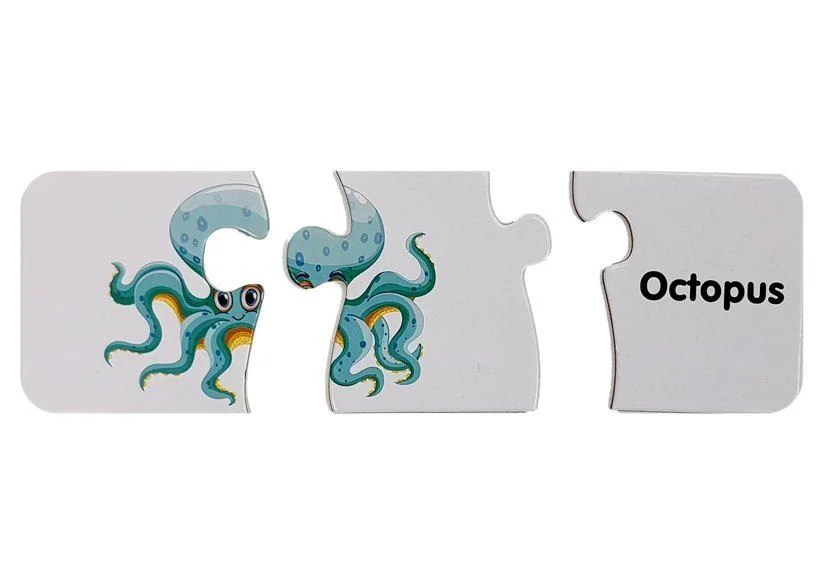 Puzzle educativ LeanToys Animale Marine, 10 tipuri