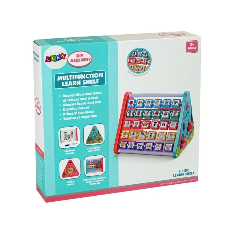 Деревянная многофункциональная развивающая игрушка LeanToys Буквы и цифры, маркерная доска