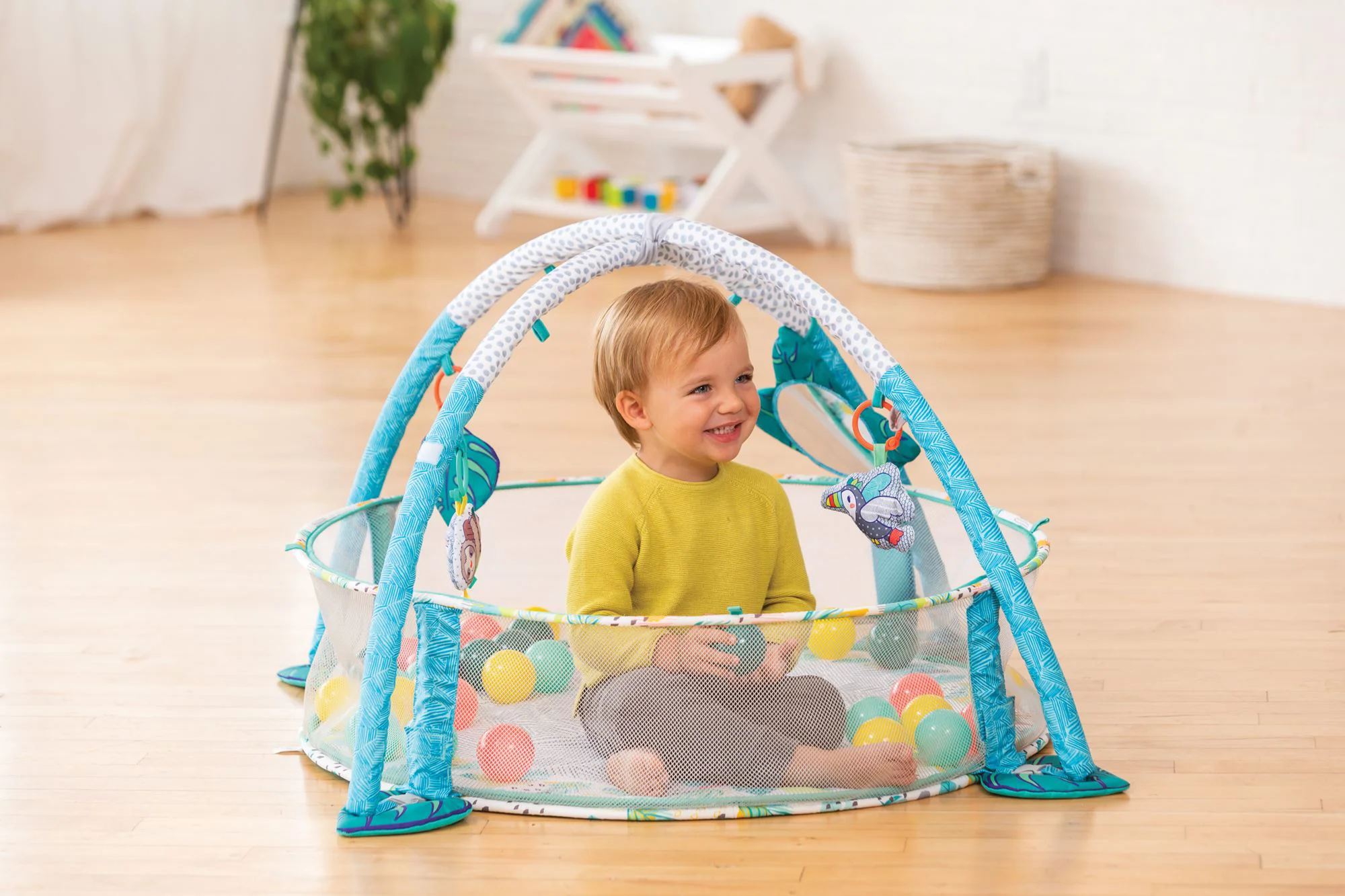 Covoras 3 in 1 Infantino Jumbo Tropics cu elemente de joaca foto