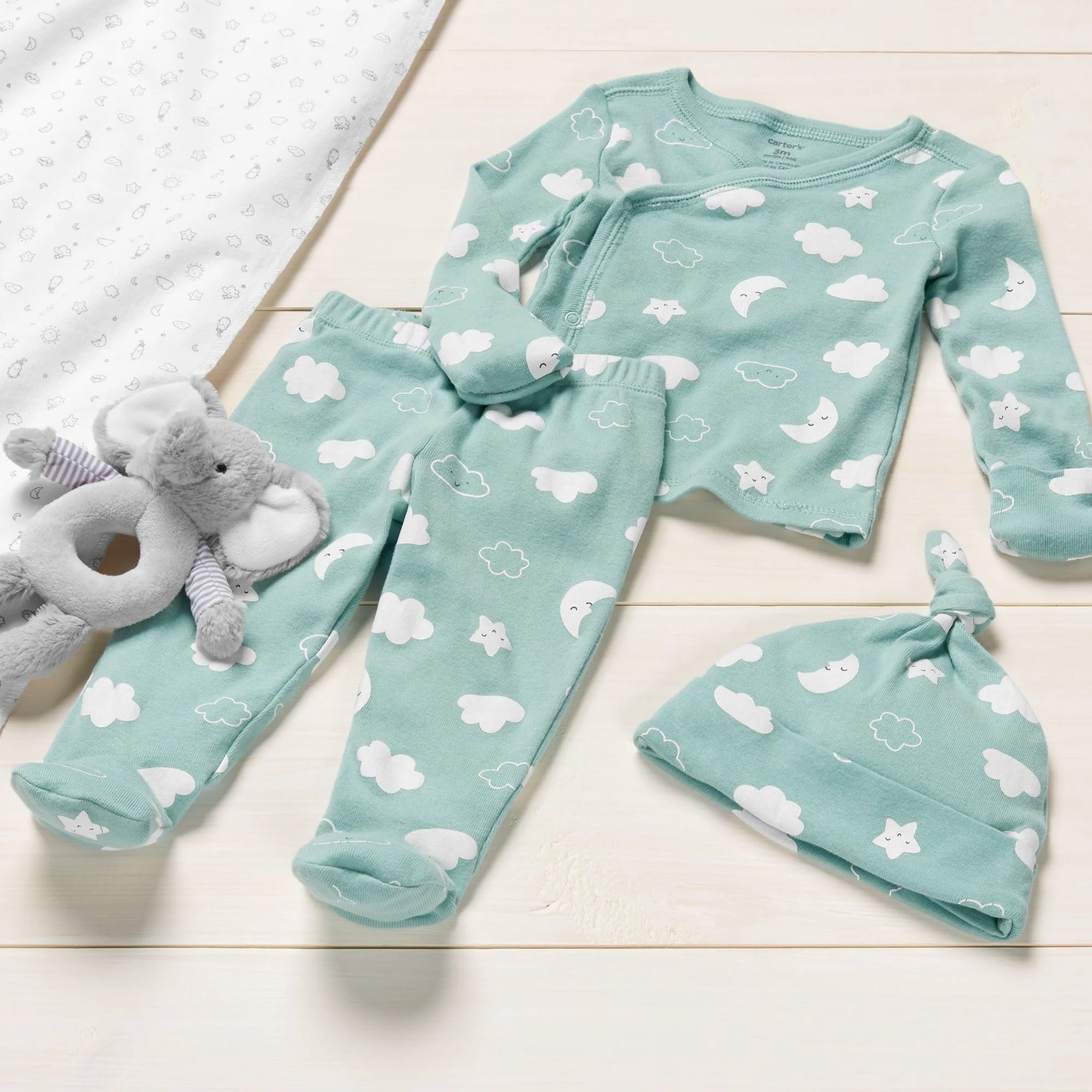 Carter's Set 3 piese Norisori - pantaloni, top si caciulita foto